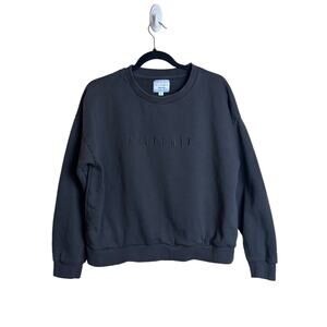 ALL FENIX Gray Embroidered Spell Out Crewneck Sweatshirt Pullover Women’s Small